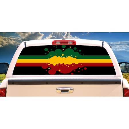 Amistad Window Graphic Back Truck Decal - Rasta Flag Rear AM3261561